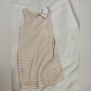 Maternity Striped Tank Dress - Cream & Blush